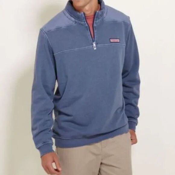 Vineyard Vines Blue Quarter Zip Shep Shirt Pullover - Picture 1 of 8